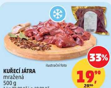 KUŘECÍ JÁTRA mražená, 500 g