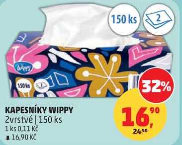 KAPESNÍKY WIPPY, 2vrstvé, 150 ks