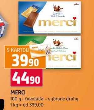 Merci 100 g čokoláda vybrané druhy