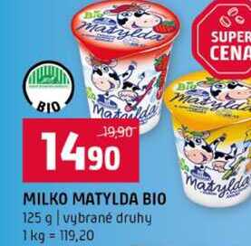 MILKO MATYLDA BIO 125 g vybrané druhy