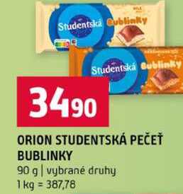 ORION STUDENTSKÁ PEČEŤ BUBLINKY 90 g vybrané druhy