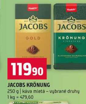 JACOBS KRÖNUNG 250 g káva mletá vybrané druhy
