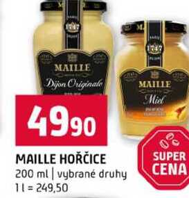 MAILLE HOŘČICE 200 ml vybrané druhy