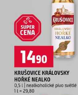 KRUŠOVICE KRÁLOVSKY HOŘKÉ NEALKO 0,5l nealkoholické pivo světlé