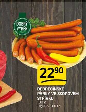 DEBRECÍNSKÉ PÁRKY VE SKOPOVÉM STŘÍVKU 100 g
