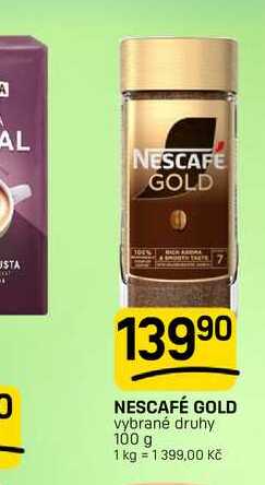 NESCAFÉ GOLD vybrané druhy 100 g