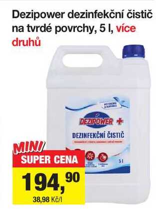 Dezipower dezinfekční čistič na tvrdé povrchy, 5 I