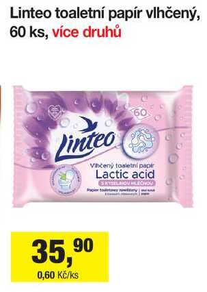 Linteo toaletní papír vlhčený, 60 ks