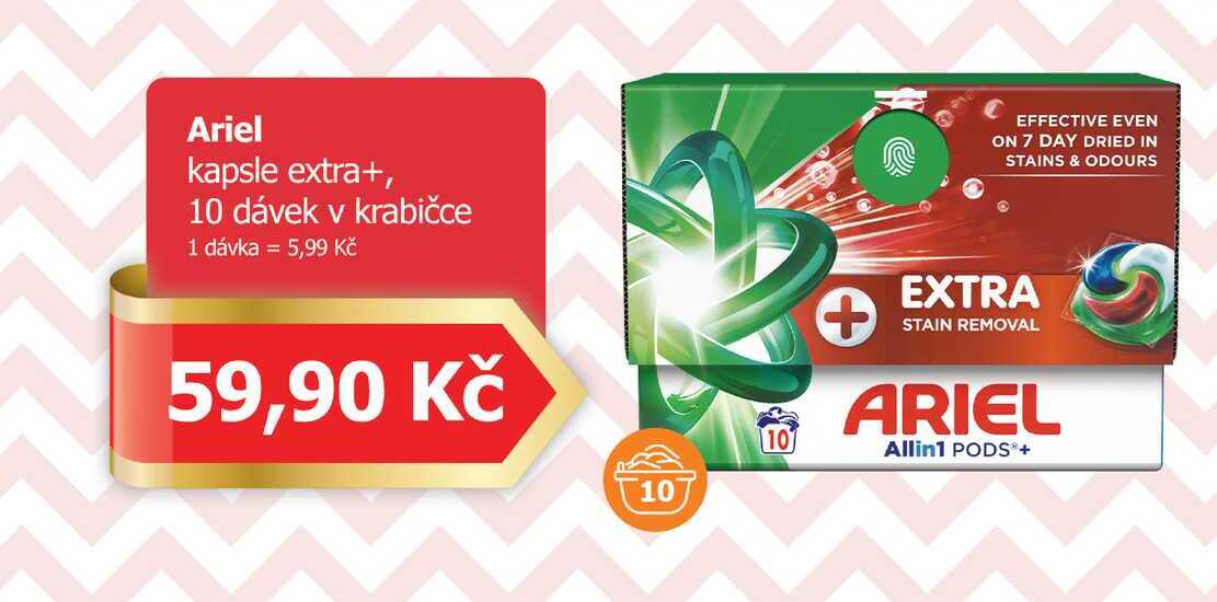 Ariel kapsle extra+, 10 dávek v krabičce