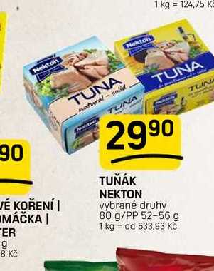 TUŇÁK NEKTON vybrané druhy 80 g/PP 52-56 g