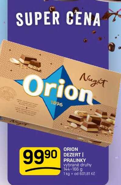 ORION DEZERT | PRALINKY vybrané druhy 144-166 g
