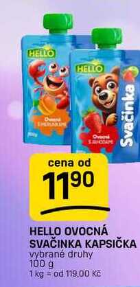 HELLO OVOCNÁ SVAČINKA KAPSIČKA vybrané druhy 100 g 
