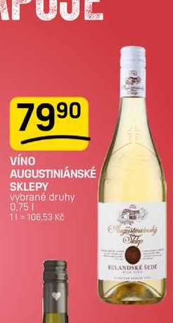 VÍNO AUGUSTINIÁNSKÉ SKLEPY vybrané druhy 0,75l