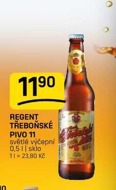 REGENT TŘEBOŇSKÉ PIVO 11 světlé výčepní 0,5l
