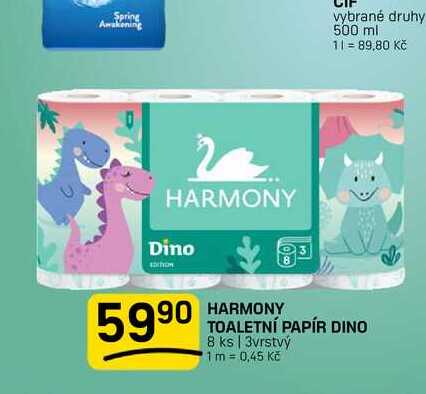 HARMONY TOALETNÍ PAPÍR DINO 8 ks | 3vrstvý