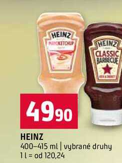 HEINZ 400-415 ml vybrané druhy