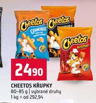 CHEETOS KRUPKY 80-85 g vybrané druhy 
