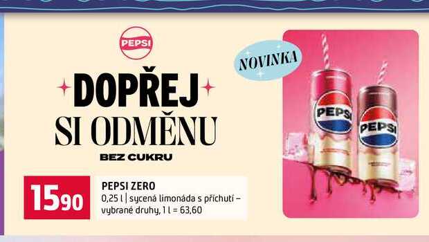 PEPSI ZERO 0,25l sycená limonáda s příchutí vybrané druhy