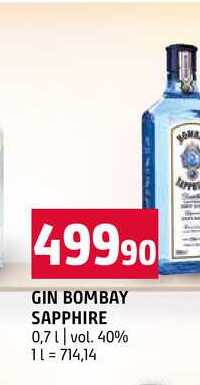 GIN BOMBAY SAPPHIRE 0,7l vol. 40%