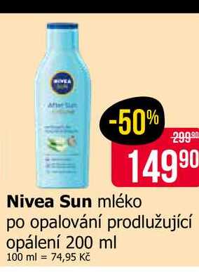 Nivea Sun mléko po opalování prodlužující opálení 200 ml