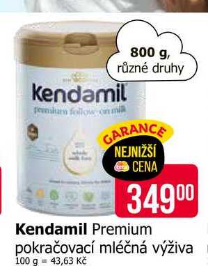 Kendamil Premium pokračovací mléčná výživa 800g