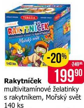 Rakytníček multivitamínové želatinky s rakytníkem, Mořský svět 140 ks