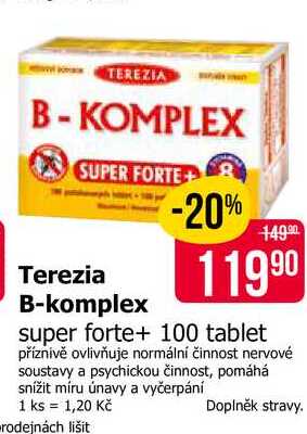 Terezia B-komplex super forte+ 100 tablet