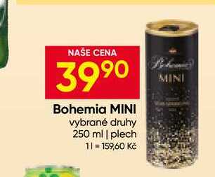 Bohemia MINI vybrané druhy 250 ml plech