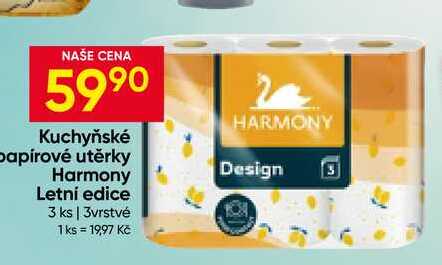 Harmony Kuchyňské papírové utěrkyLetní edice 3 ks, 3vrstvé 