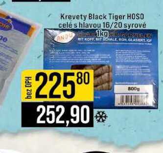 Krevety Black Tiger HOSO celé s hlavou 16/20 syrové 
