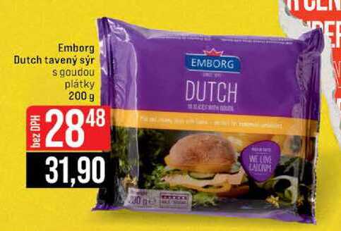 Emborg Dutch tavený sýr s goudou plátky 200 g