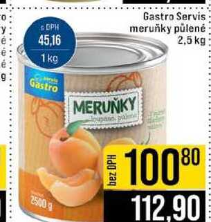 Gastro Servis meruňky půlené 2,5 kg