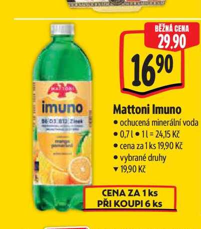   Mattoni Imuno  ochucená minerální voda  0,7 l