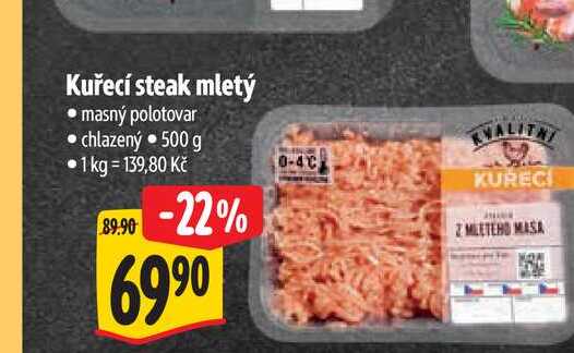 Kuřecí steak mletý 500 g