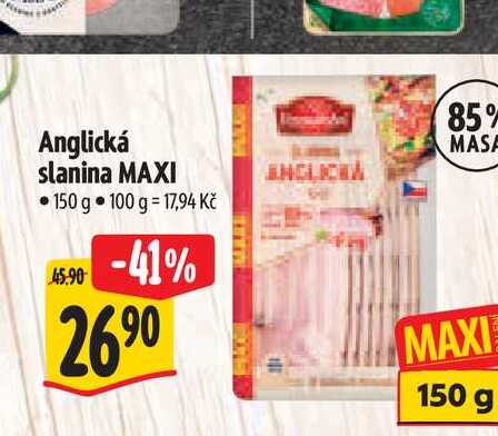 Anglická slanina MAXI 150 g  
