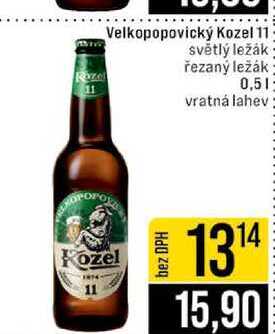 Velkopopovický Kozel 11 světlý ležák řezaný ležák 0,5l