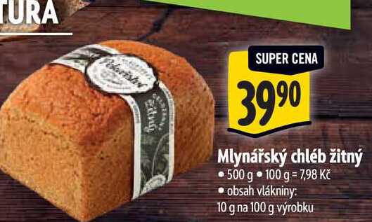   Mlynářský chléb žitný 500 g 
