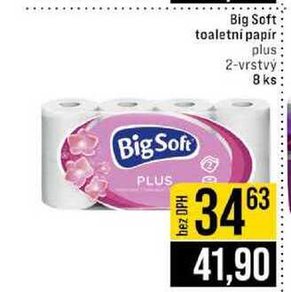 Big Soft toaletní papír plus 2-vrstvý 8 ks