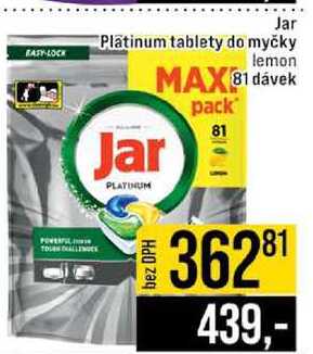 Jar Platinum tablety do myčky lemon 8l dávek pack 8l