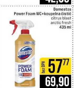 Domestos Power Foam WC+koupelna čistič citrus blast arctic fresh 435 ml