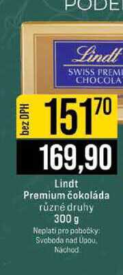 Lindt Premium čokoláda různé druhy 300 g