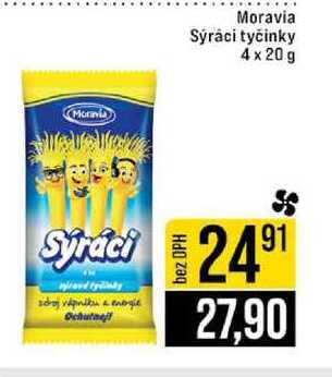 Moravia Moravia Sýráci tyčinky 4 x 20 g