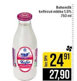 Bohemilk kefírové mléko 1,5% 750 ml