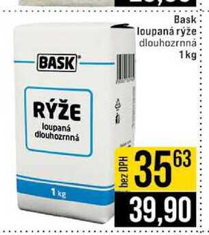 Bask loupaná rýže dlouhozrnná 1kg 