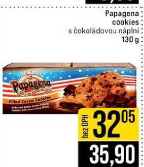 Papagena cookies s čokoládovou náplni 130 g 
