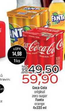 Coca-Cola original zero sugar Fanta orange 4x330 ml 