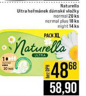 Naturella Ultra heřmánek dámské vložky normal 20 ks normal plus 18 ks night 14 ks 