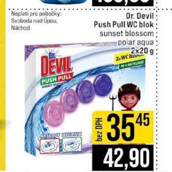 Dr. Devil Push Pull WC blok sunset blossom polar aqua 2x20 g