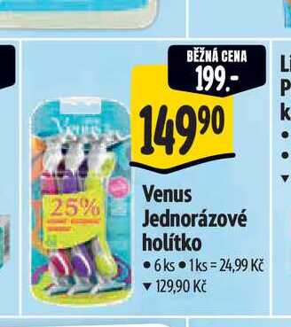 Venus Jednorázové holítko 6 ks