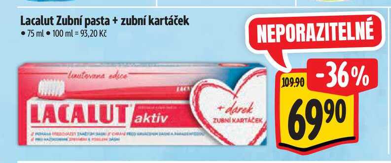 Lacalut Zubní pasta + zubní kartáček 75 ml 